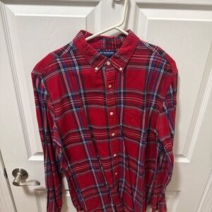 Old Navy Red and Blue Plaid Men's Shirt